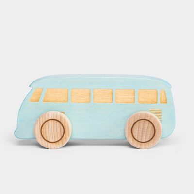 Autobus aus Holz - Blau