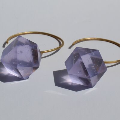 Boucles d'oreilles crochet rond GEO mouvement VIOLET