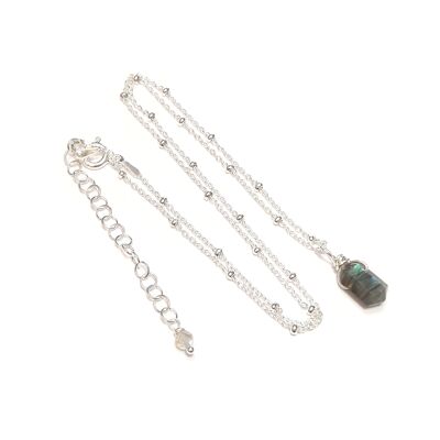 925 Silver Labradorite Pendulum Necklace