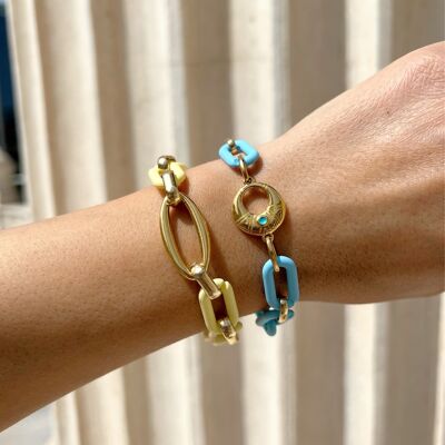 Summer Chain Bracelets, Acrylic Bracelets, Beach Bracelets, Chain Bracelets, Gift for Her, Made in Greece.