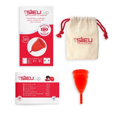 Sileu Sport Menstrual Cup, Color Red