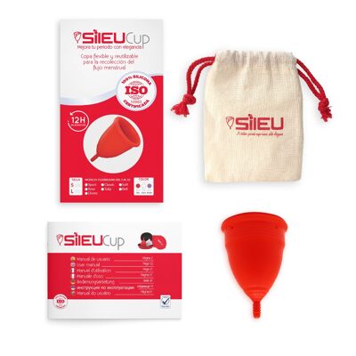 Sileu Soft Menstrual Cup, Color Red