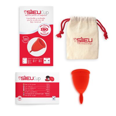 Sileu Classic Menstrual Cup, Color Red