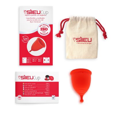 Sileu Divine Menstrual Cup, Color Red