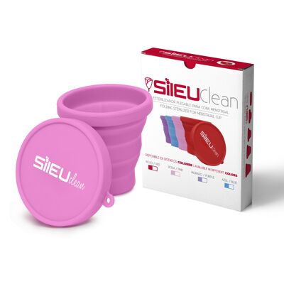 Sterilizzatore in silicone pieghevole Sileu Clean, rosa