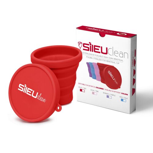 Sileu Clean Esterilizador plegable de silicona, color Rojo