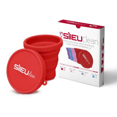 Sileu Clean Esterilizador plegable de silicona, color Rojo