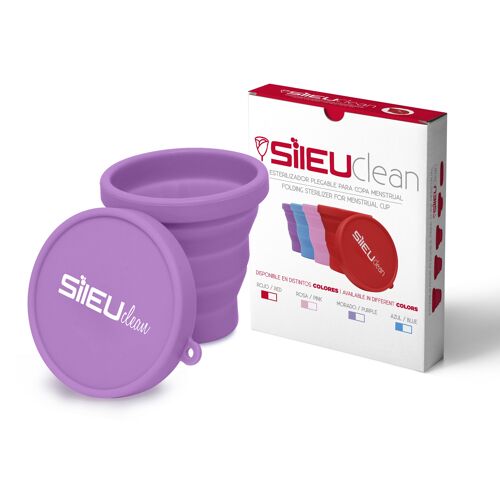 Sileu Clean Esterilizador plegable de silicona, color Morado