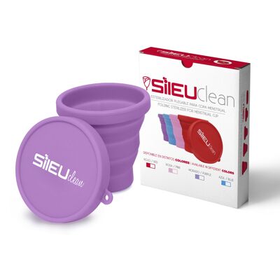 Sileu Clean Collapsible Silicone Steriliser, Color Purple