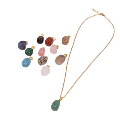 Necklace and pendant set - precious stones - 13 pieces