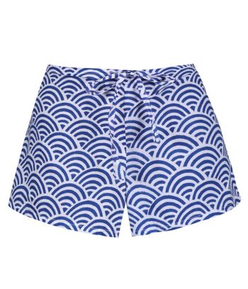 Short en coton pour femme - Bleu arc-en-ciel 1