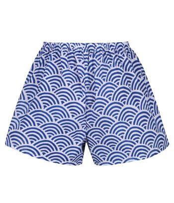 Short en coton pour femme - Bleu arc-en-ciel 2