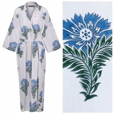 Peignoir Kimono Femme Coton - Fleur Sauvage