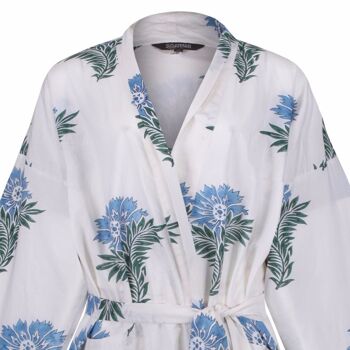 Peignoir Kimono Femme Coton - Fleur Sauvage 2