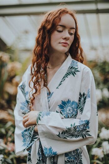 Peignoir Kimono Femme Coton - Fleur Sauvage 3