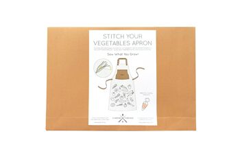 Kit de bricolage pour tablier de jardinage Stitch Your Vegetables 10