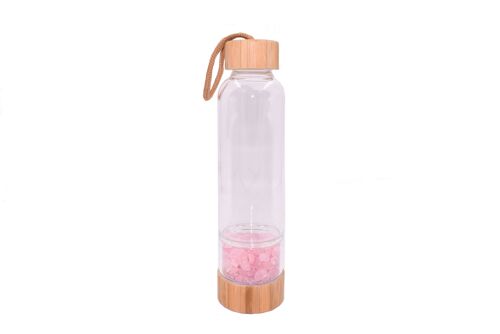 Trinkflasche - Energietrinkflasche - Edelstein - mit Rosenquarz