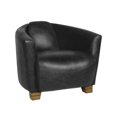 SILLÓN DE CUERO
 VACA NEGRA 81X85X67CM
 CERDO