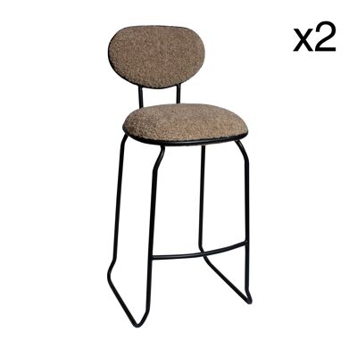 Lot 2 chaises de bar
 taupe pied metal noir
 46.5x45x99.5cm lama