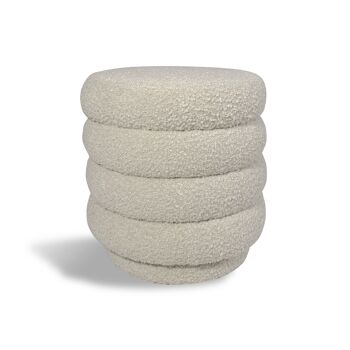 Pouf pivotant tissu en
 bouclette beige
 44.5x44.5x45cm linus 1