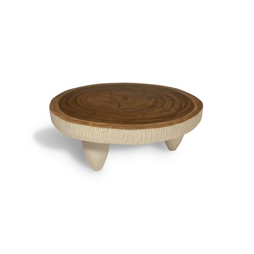 Table basse ronde en
 bois d'acacia massif
 80x80x32cm aba