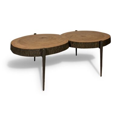 Table basse en bois
 d'acacia massif
 140x80xh43cm lagos