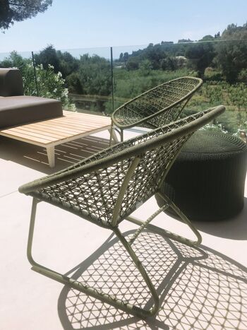 Fauteuil lounge outdoor
 bao bao tresse - vert
 olive 75x71.5x72.5cm 3