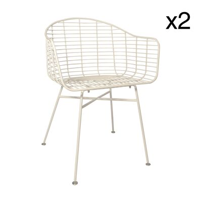 SET OF 2 TABLE ARMCHAIRS
 WHITE METAL OUTDOOR
 54X55XH78CM SOHO