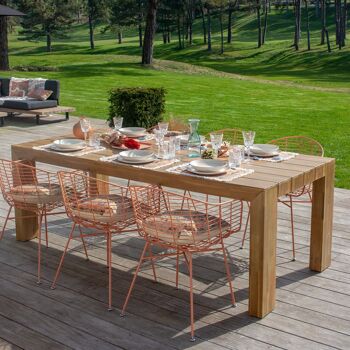 Lot 2 faut/table outdoor
 en métal terracotta
 54x55xh78cm soho 3