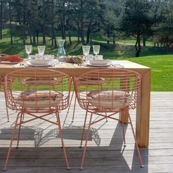 Lot 2 faut/table outdoor
 en métal terracotta
 54x55xh78cm soho 4