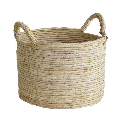 FIBER BASKET
 ABACA D38XH28/36CM WITH
 ABIR HANDLES