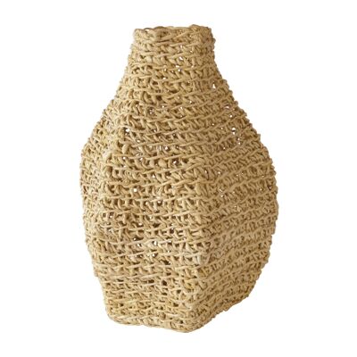 DECORATIVE JAR IN
 NATURAL ABACA FIBER
 Ø42XH55CM ABACA