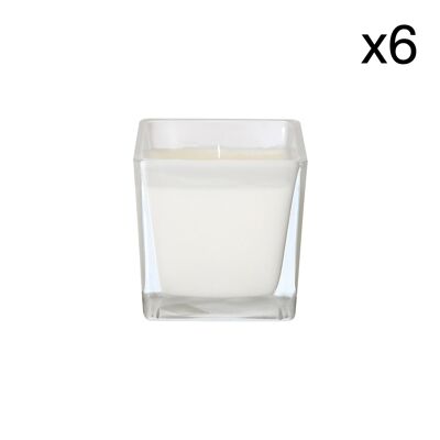 SET6 SCENTED CANDLES
 CUBE SHAPE SIAM 40CL
 "FLOWERY WOOD MUSK"