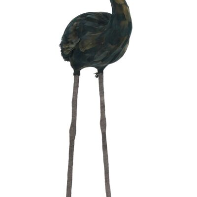 Flamant en plumes d'oie
 noires- grand modele
 38x26x120 cm flamingo