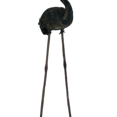 Flamant en plume d'oie
 noires- petit modele
 32 x 24 x105cm flamingo