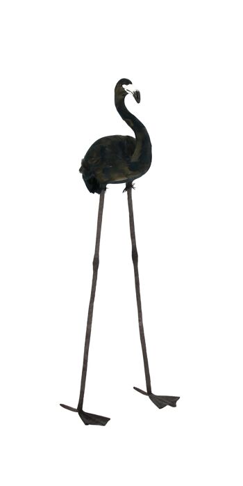 Flamant en plume d'oie
 noires- petit modele
 32 x 24 x105cm flamingo 1