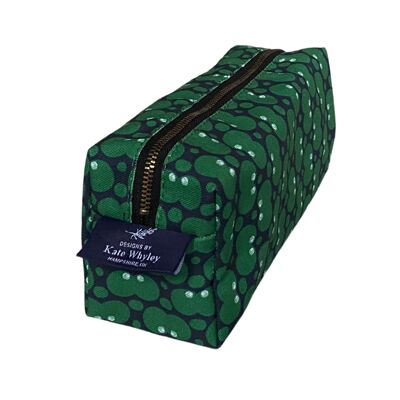 Pochette, 100% coton biologique, fait main, imprimé créateur vert