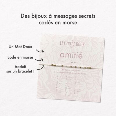 Iridescent White Friendship Pastel Morse Code Bracelet