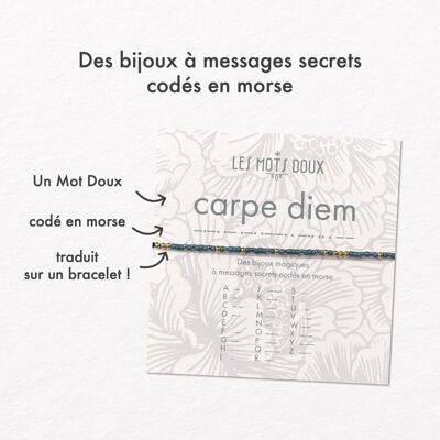 Pulsera Pastel Carpe Diem Morse Code Azul Verde Azulado