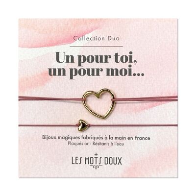Pulsera Dúo Corazón de Oro Rosa