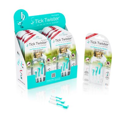 Display of 12 "Human Set" Tick Twister® blister packs