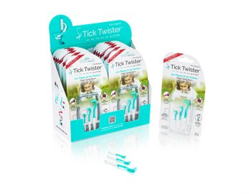 Présentoir de 12 blisters de tire-tiques "Set Humain" Tick Twister® 1