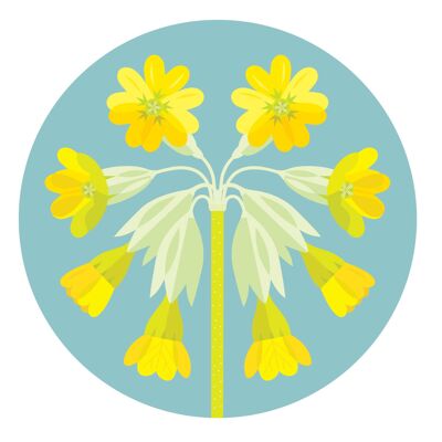 Cowslips coaster 97mm diameter