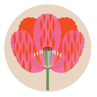 Poppy coaster 97mm diameter