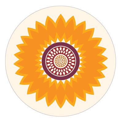 Sunflower coaster 97mm diameter