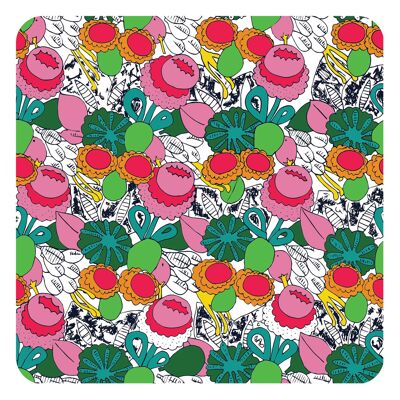 Bouquet table mat 222mm x 222mm square