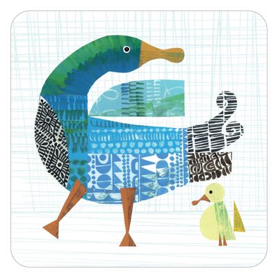 Duck and Duckling table mat 222mm x 222mm square