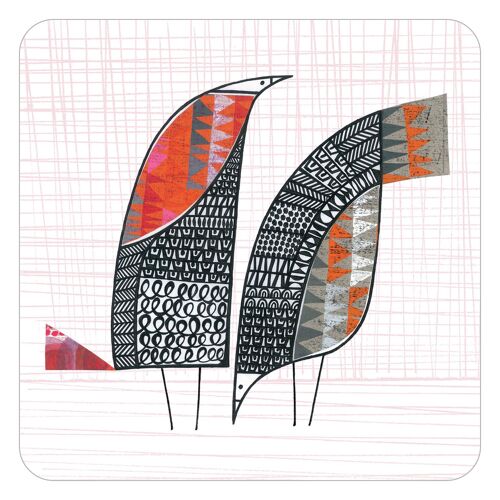 Two Dicky Birds table mat 222mm x 222mm square