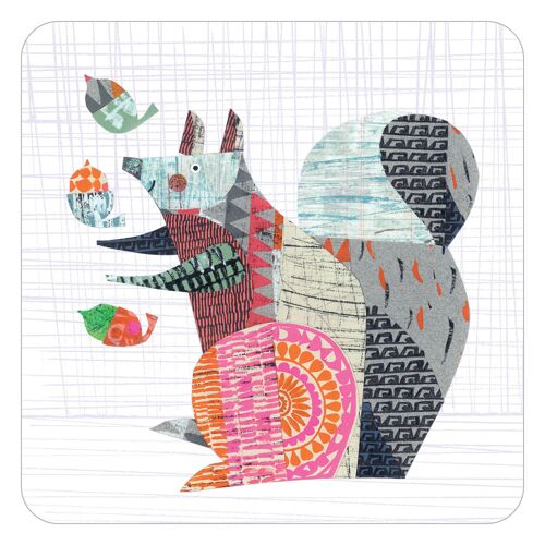 Juggling Squirrel table mat 222mm x 222mm square