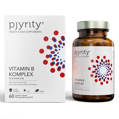 Vitamin B complex. Vit B or not to be - regulation of hormones, reduction of tiredness and fatigue, psyche, psychological, vegan, from Germany, glass instead of plastic